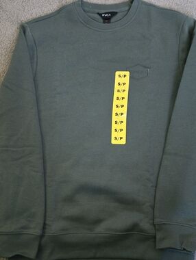 RVCA Men's Crewneck Sweatshirt in Olive Green